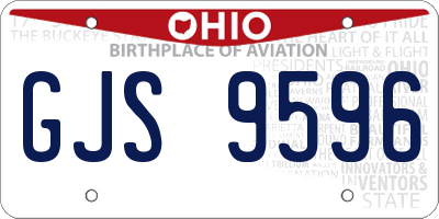 OH license plate GJS9596