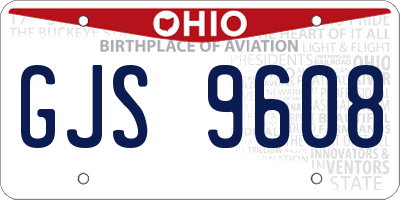 OH license plate GJS9608