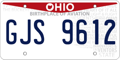 OH license plate GJS9612