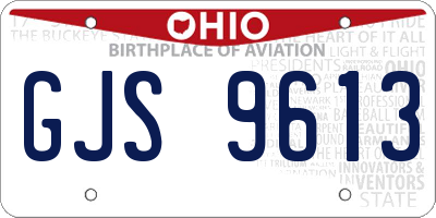 OH license plate GJS9613