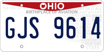 OH license plate GJS9614