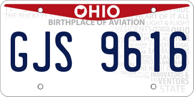 OH license plate GJS9616