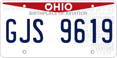 OH license plate GJS9619