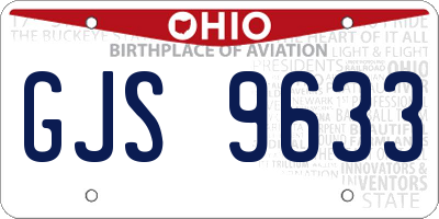 OH license plate GJS9633