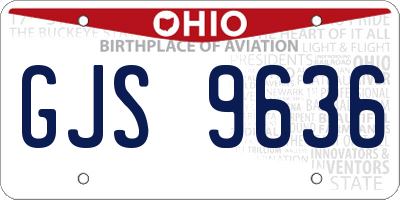 OH license plate GJS9636