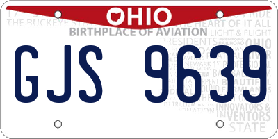 OH license plate GJS9639