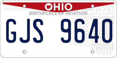 OH license plate GJS9640