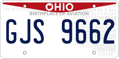 OH license plate GJS9662
