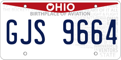 OH license plate GJS9664