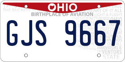 OH license plate GJS9667