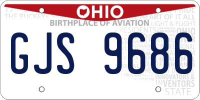 OH license plate GJS9686