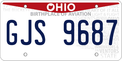 OH license plate GJS9687