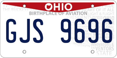 OH license plate GJS9696