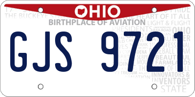 OH license plate GJS9721