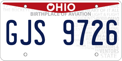 OH license plate GJS9726