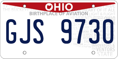 OH license plate GJS9730