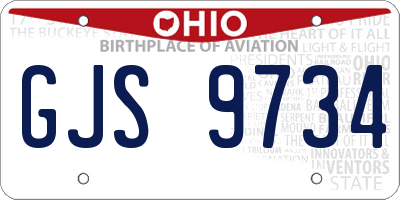 OH license plate GJS9734