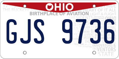 OH license plate GJS9736