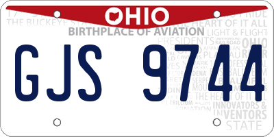 OH license plate GJS9744
