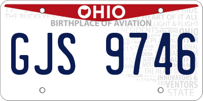 OH license plate GJS9746