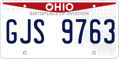 OH license plate GJS9763