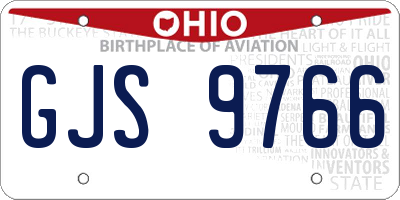 OH license plate GJS9766