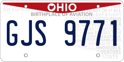 OH license plate GJS9771