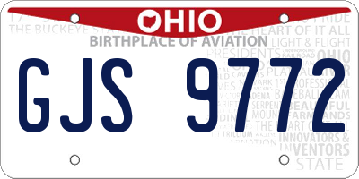 OH license plate GJS9772