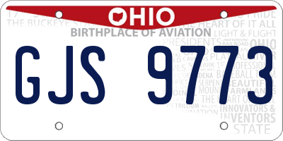 OH license plate GJS9773