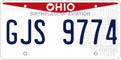 OH license plate GJS9774