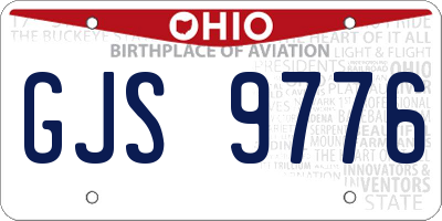 OH license plate GJS9776