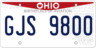 OH license plate GJS9800