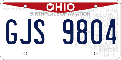 OH license plate GJS9804