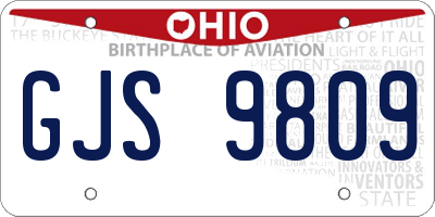 OH license plate GJS9809