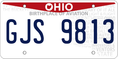 OH license plate GJS9813