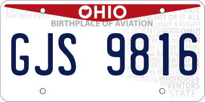 OH license plate GJS9816