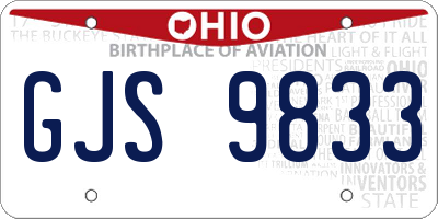 OH license plate GJS9833