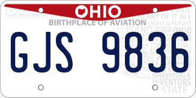 OH license plate GJS9836