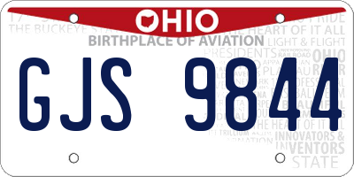 OH license plate GJS9844