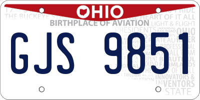 OH license plate GJS9851