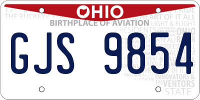 OH license plate GJS9854