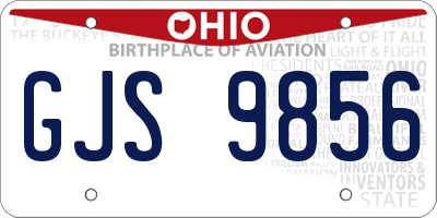 OH license plate GJS9856