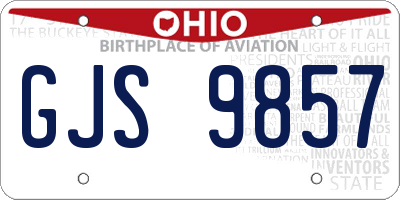 OH license plate GJS9857