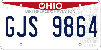 OH license plate GJS9864