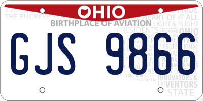 OH license plate GJS9866