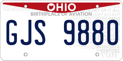 OH license plate GJS9880