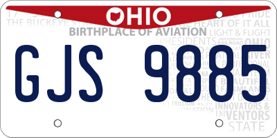 OH license plate GJS9885