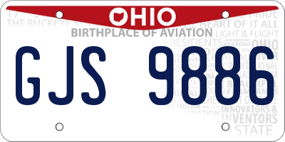 OH license plate GJS9886