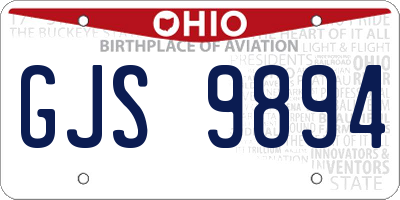 OH license plate GJS9894
