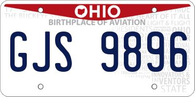 OH license plate GJS9896